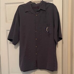 Men's Casual Button Down Shirt in Dark Gray